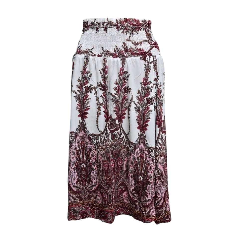 Tropiko Summer  Paisley Print Skirt  Elastic Waist Size S.mall